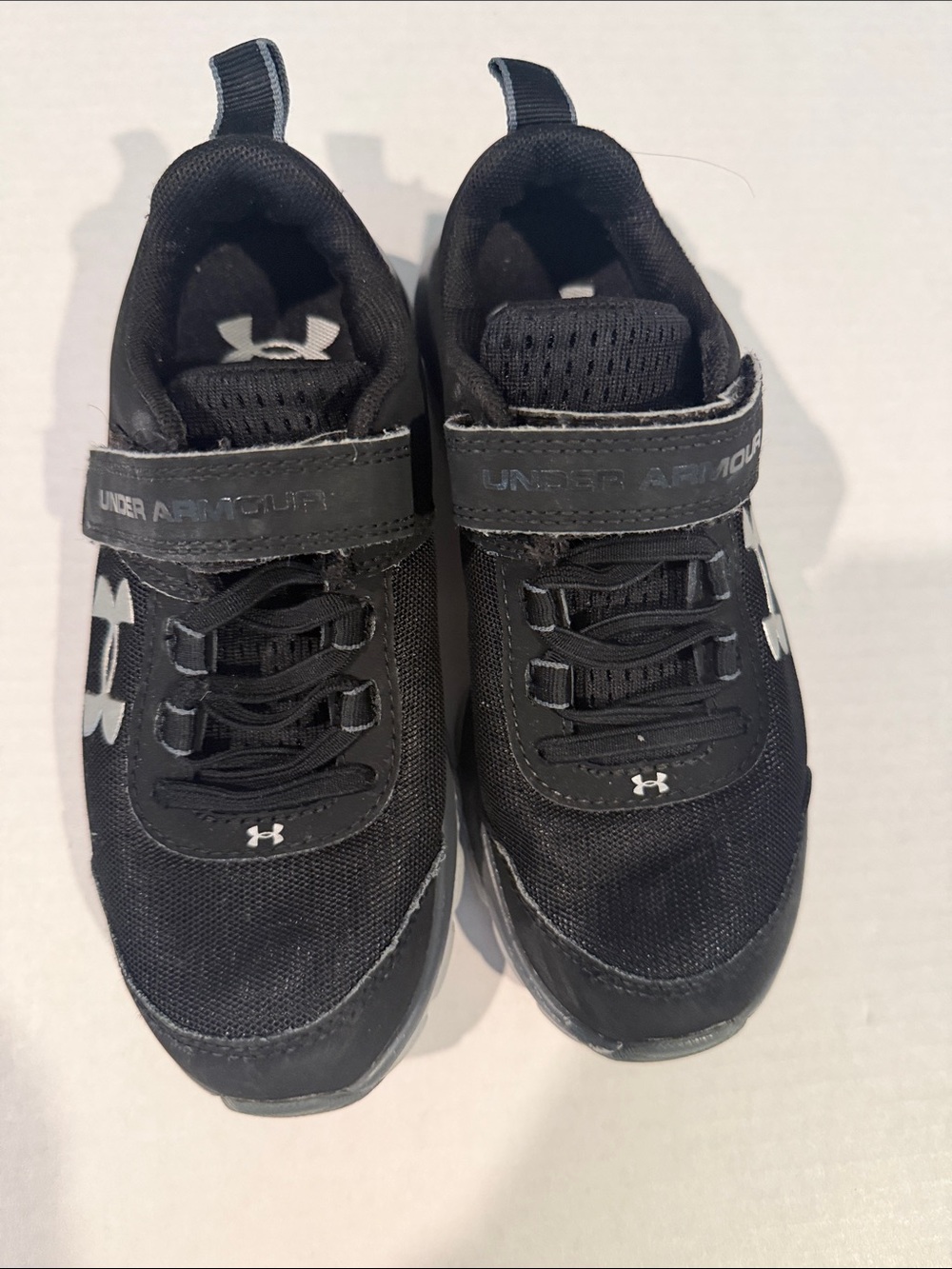 Under Armour Black Youth Velcro Athletic Shoes